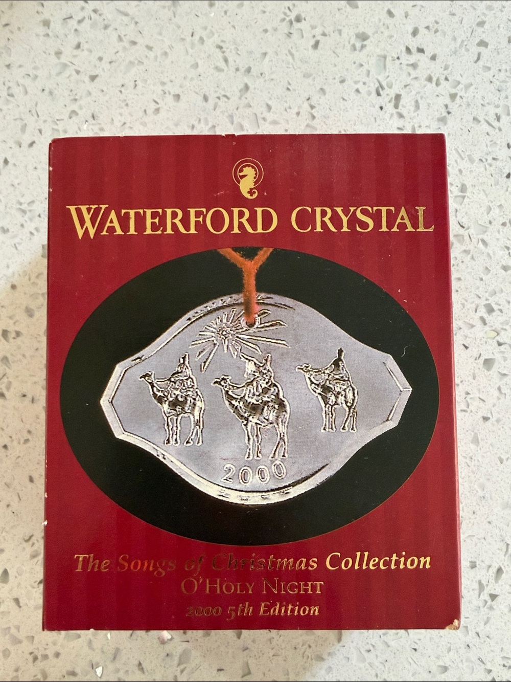 Waterford Crystal silver-tone 'O Holy Night' holiday ornament in red box
